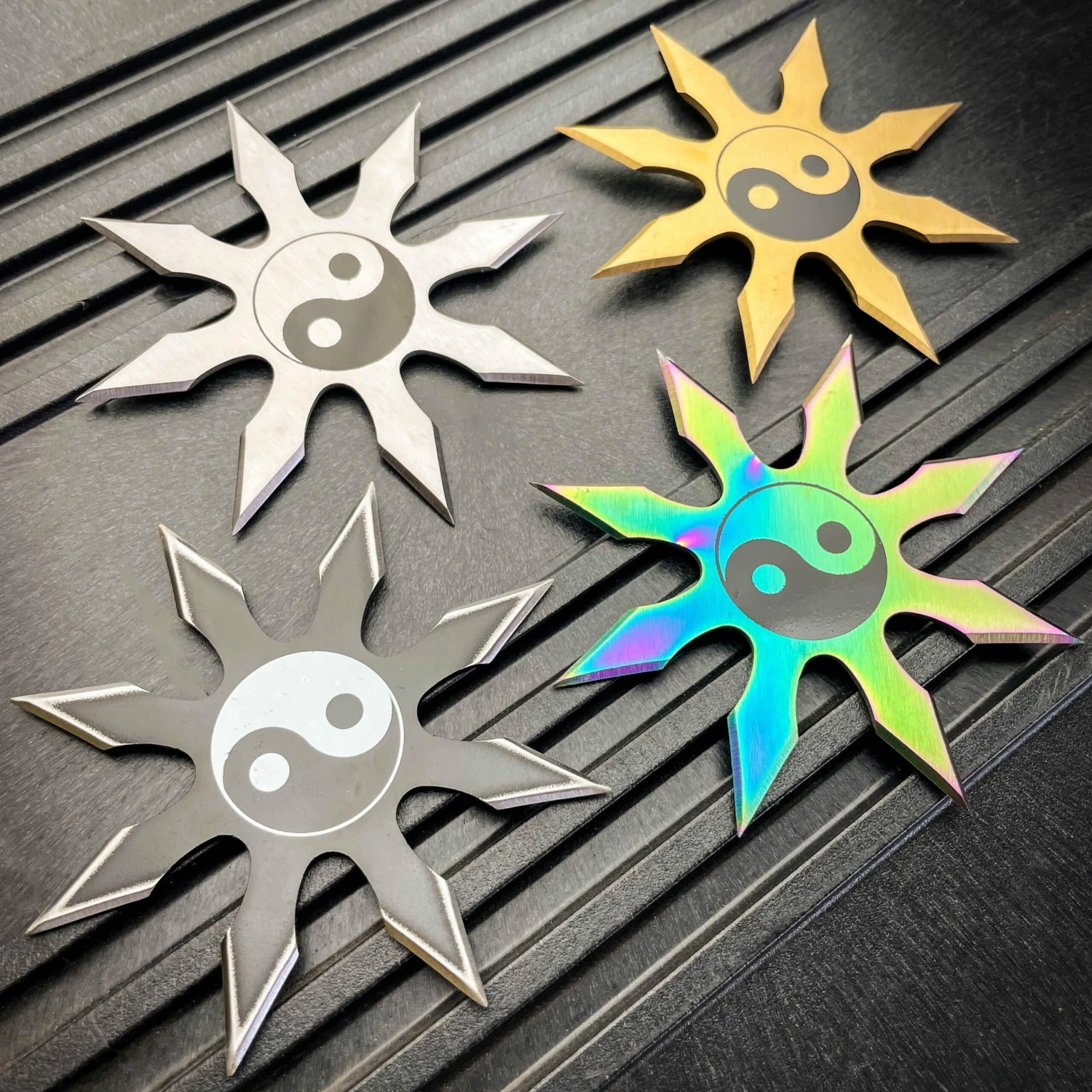 8 Point Black Silver Ying Yang Shuriken Throwing Ninja Star 2 8 Point Black Silver Ying Yang Shuriken Throwing Ninja Star