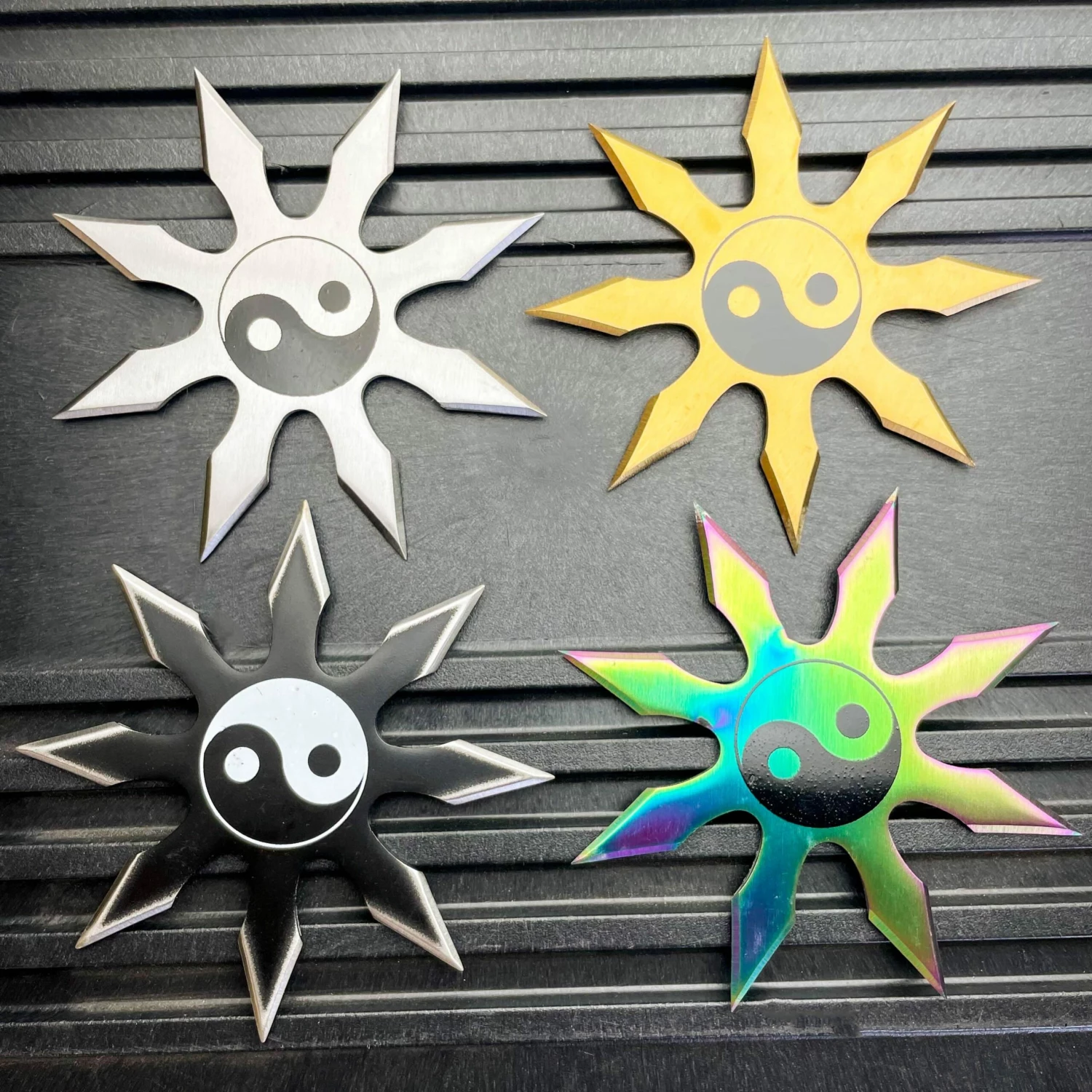 8 Point Black Silver Ying Yang Shuriken Throwing Ninja Star 3 8 Point Black Silver Ying Yang Shuriken Throwing Ninja Star - Image 2