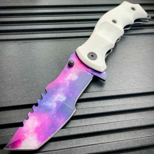 White Galaxy Spring Assisted Pocket Knife -WE KNIFE Sales IMG 7751 2 74902.1654746057.1280.1280