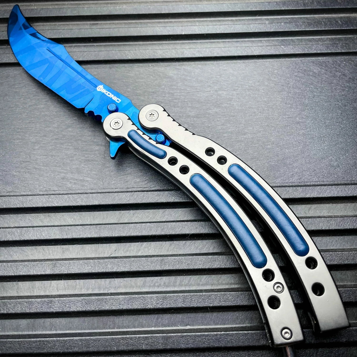 CSGO Blue Butterfly Slaughter BALISONG Trainer Knife Upgraded 5 CSGO Blue Butterfly Slaughter BALISONG Trainer Knife Upgraded - Image 3