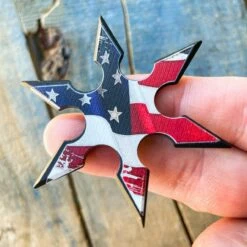 4 PCS USA FLAG THROWING STARS SET 2.5" -WE KNIFE Sales blade addict knives 4 pcs usa flag throwing stars set 2 5 37166165983446