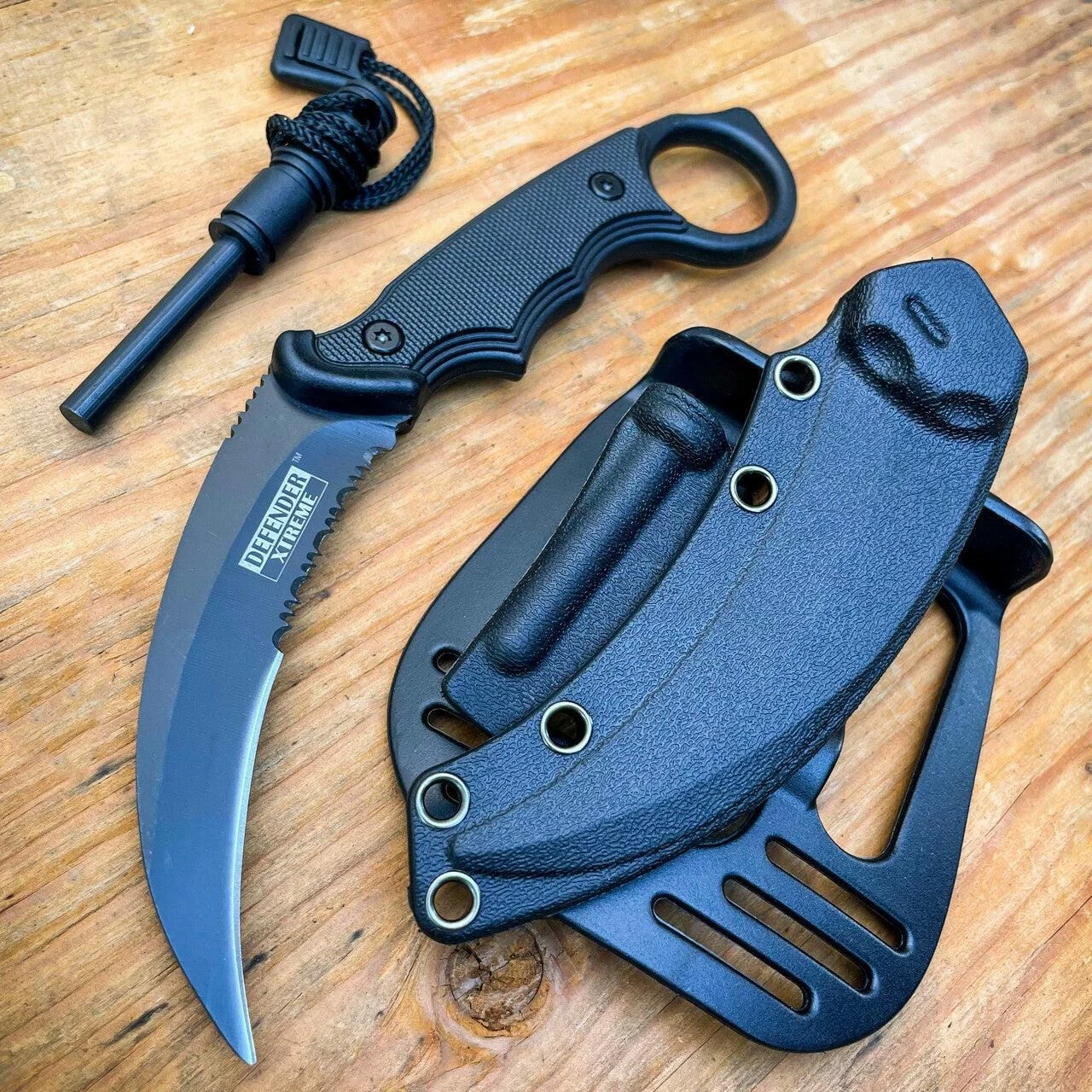 7.25" Military COMBAT Karambit FIXED BLADE KNIFE W Hard Sheath + Fire Starter 4 7.25" Military COMBAT Karambit FIXED BLADE KNIFE W Hard Sheath + Fire Starter - Image 2