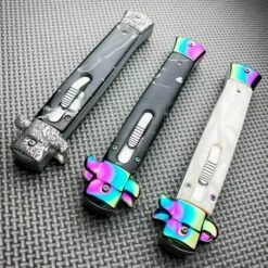 Classic Gentleman Italian Stiletto OTF Rainbow Damascus Style 13 Classic Gentleman Italian Stiletto OTF Rainbow Damascus Style -WE KNIFE Sales blade addict pocket knives classic gentleman italian stiletto otf rainbow damascus style 15507089981528