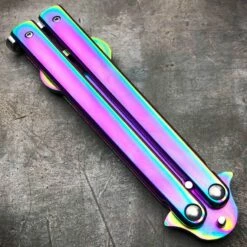 RAINBOW Bottle Opener Butterfly Balisong Trainer Knife Training Blade Practice -WE KNIFE Sales blade addict pocket knives rainbow bottle opener butterfly balisong trainer knife training blade practice 21537709293767