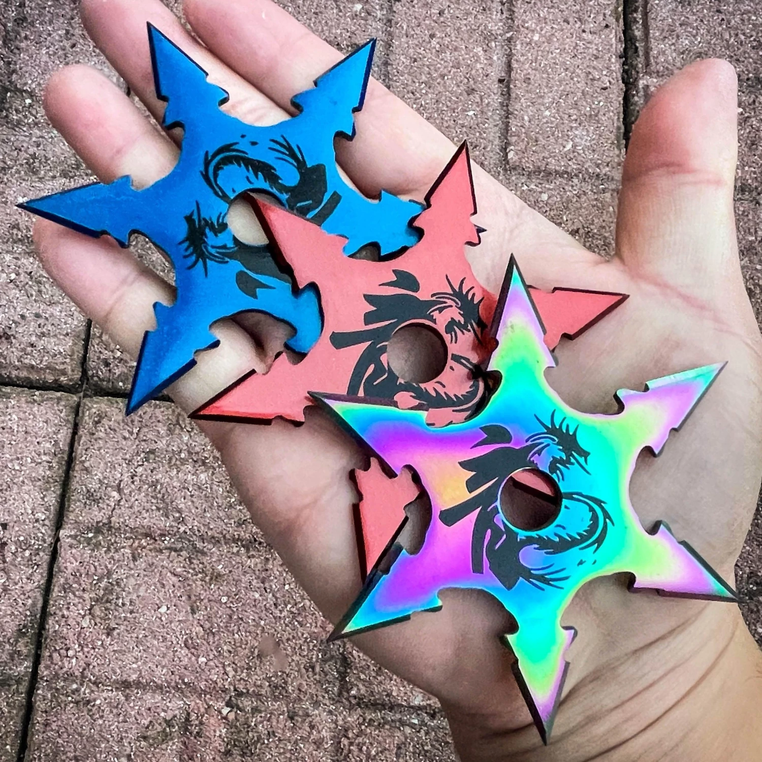 3 PC Set Ninja Throwing Stars Anime Shuriken Knife Blade Six-Sided 6 3 PC Set Ninja Throwing Stars Anime Shuriken Knife Blade Six-Sided - Image 4