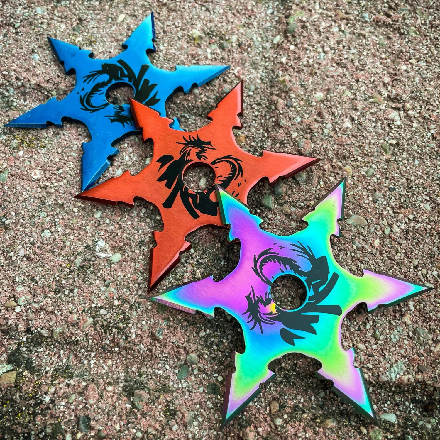 3 PC Set Ninja Throwing Stars Anime Shuriken Knife Blade Six-Sided 4 3 PC Set Ninja Throwing Stars Anime Shuriken Knife Blade Six-Sided - Image 2