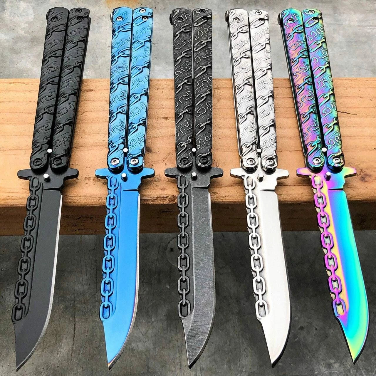 8.75" Fantasy Chain Tactical Balisong Butterfly Knife 3 8.75" Fantasy Chain Tactical Balisong Butterfly Knife