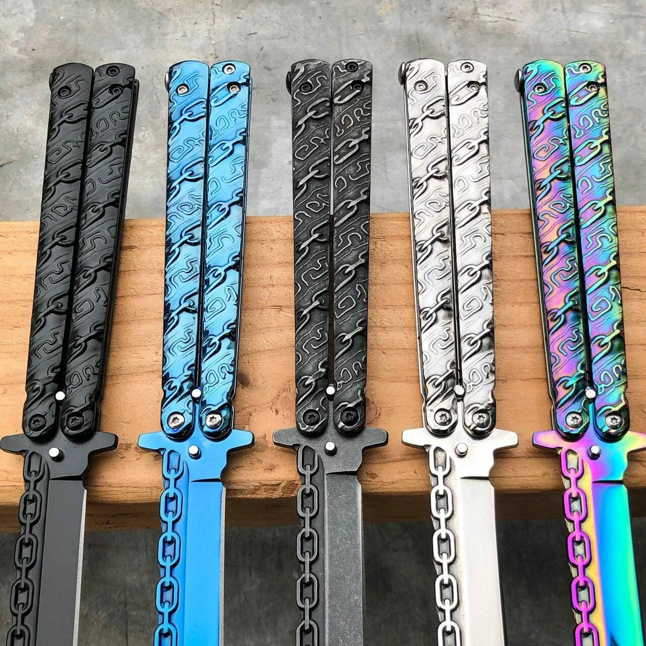 8.75" Fantasy Chain Tactical Balisong Butterfly Knife 4 8.75" Fantasy Chain Tactical Balisong Butterfly Knife - Image 2