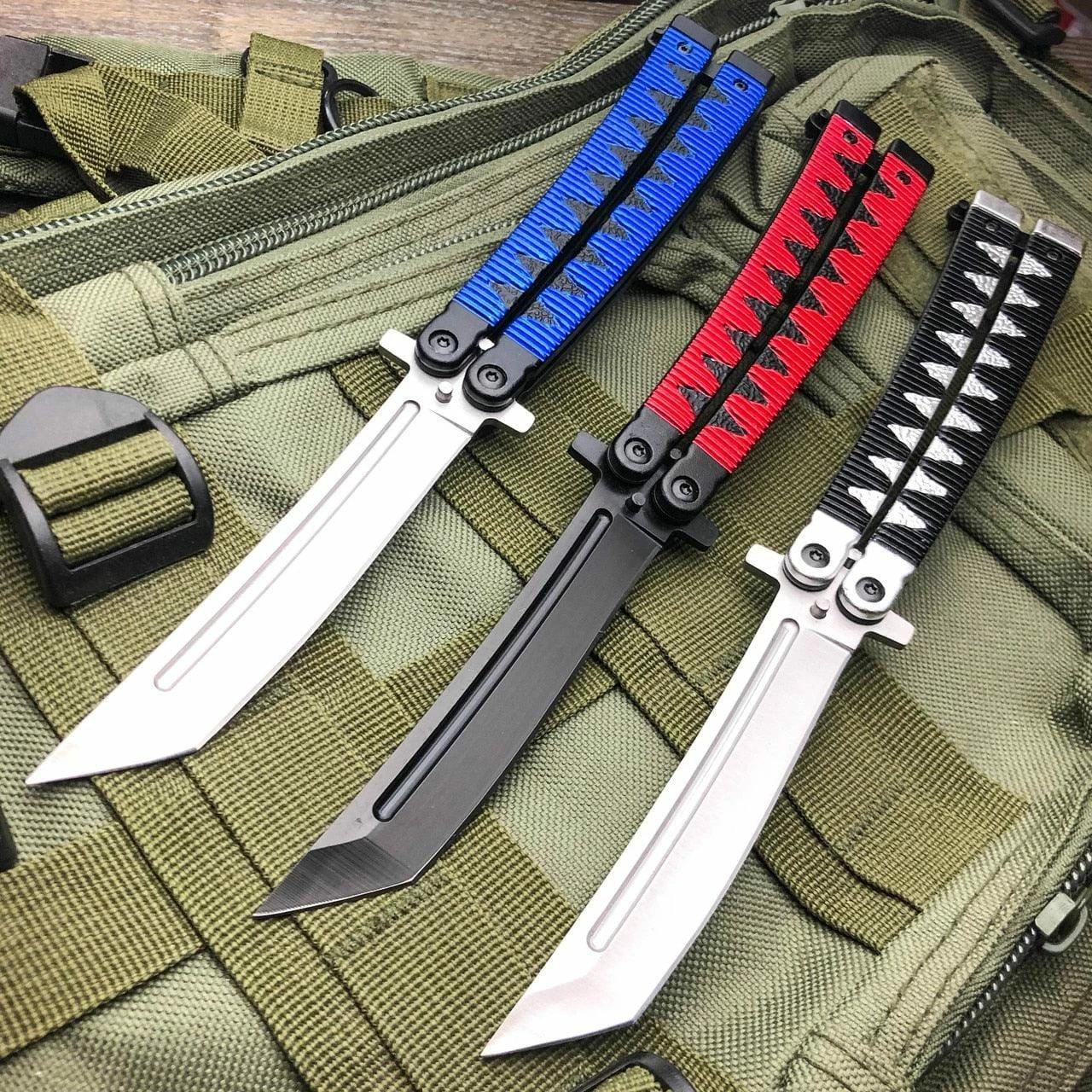 9.5" Samurai Japanese Style Tanto Blade Balisong Butterfly Knife 3 9.5" Samurai Japanese Style Tanto Blade Balisong Butterfly Knife