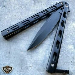 Striker Balisong Butterfly Knife -WE KNIFE Sales bladeaddictknives butterfly knife black striker balisong butterfly knife 12786681774168