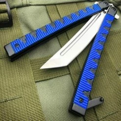 9.5" Samurai Japanese Style Tanto Blade Balisong Butterfly Knife 18 9.5" Samurai Japanese Style Tanto Blade Balisong Butterfly Knife -WE KNIFE Sales bladeaddictknives butterfly knife blue 9 5 samurai japanese style tanto blade balisong butterfly knife 15249594187864