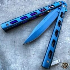Striker Balisong Butterfly Knife -WE KNIFE Sales bladeaddictknives butterfly knife blue striker balisong butterfly knife 12786682167384