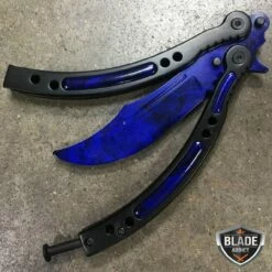 CSGO BLUE SAPPHIRE Butterfly Balisong Practice Knife Combat Trainer -WE KNIFE Sales bladeaddictknives butterfly knife csgo blue sapphire butterfly balisong practice knife combat trainer 1668118282267
