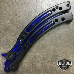 CSGO BLUE SAPPHIRE Butterfly Balisong Practice Knife Combat Trainer -WE KNIFE Sales bladeaddictknives butterfly knife csgo blue sapphire butterfly balisong practice knife combat trainer 1668118315035