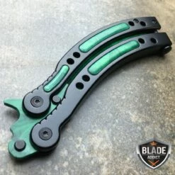 CSGO GAMMA EMERALD DOPPLER Knife Balisong Butterfly Trainer -WE KNIFE Sales bladeaddictknives butterfly knife csgo gamma emerald doppler knife balisong butterfly trainer 409637224475