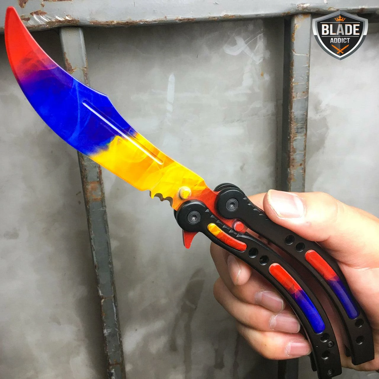 CSGO MARBLE FADE Practice Knife Quality Balisong Combat Trainer 2 CSGO MARBLE FADE Practice Knife Quality Balisong Combat Trainer