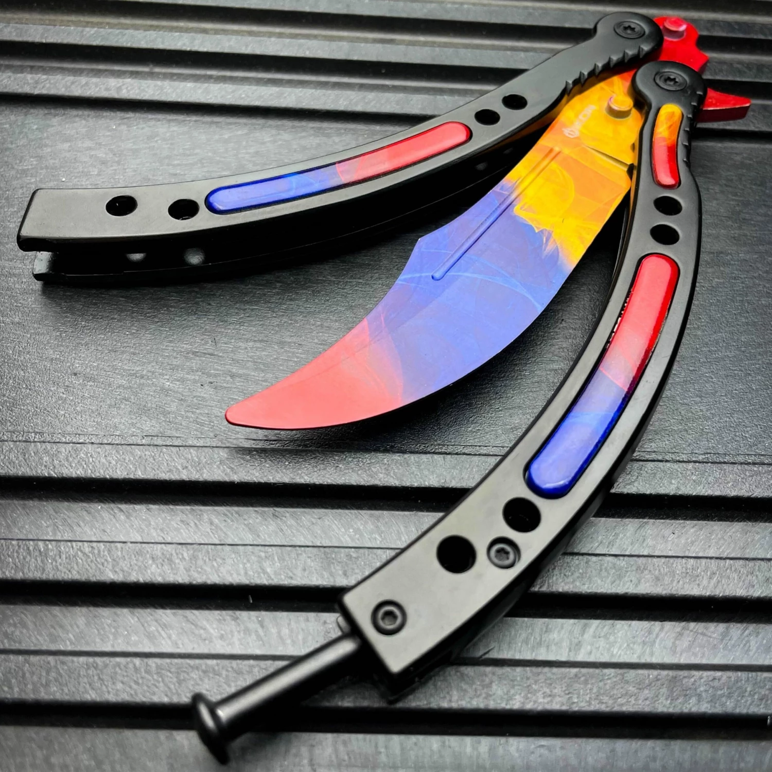 CSGO MARBLE FADE Practice Knife Quality Balisong Combat Trainer 4 CSGO MARBLE FADE Practice Knife Quality Balisong Combat Trainer - Image 3