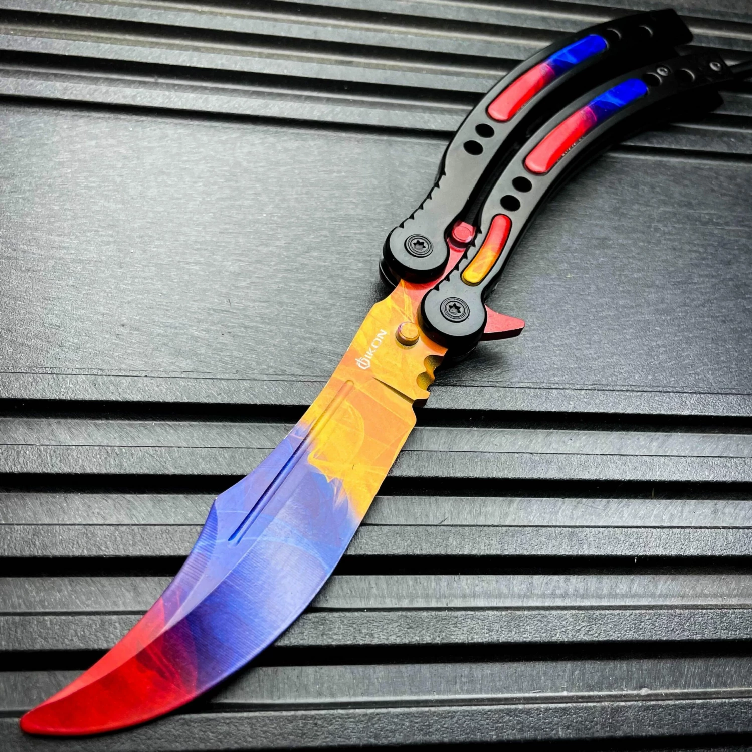 CSGO MARBLE FADE Practice Knife Quality Balisong Combat Trainer 3 CSGO MARBLE FADE Practice Knife Quality Balisong Combat Trainer - Image 2