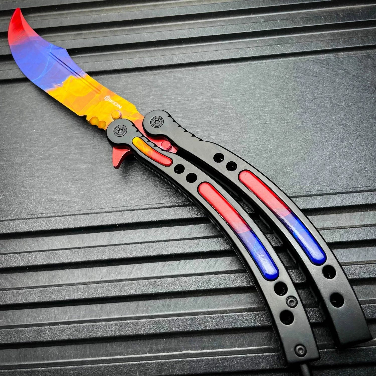 CSGO MARBLE FADE Practice Knife Quality Balisong Combat Trainer 5 CSGO MARBLE FADE Practice Knife Quality Balisong Combat Trainer - Image 4