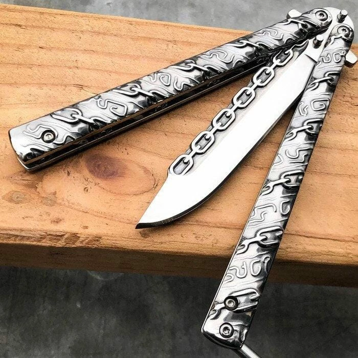 8.75" Fantasy Chain Tactical Balisong Butterfly Knife 16 8.75" Fantasy Chain Tactical Balisong Butterfly Knife - Image 14