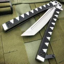 9.5" Samurai Japanese Style Tanto Blade Balisong Butterfly Knife 19 9.5" Samurai Japanese Style Tanto Blade Balisong Butterfly Knife -WE KNIFE Sales bladeaddictknives butterfly knife silver 9 5 samurai japanese style tanto blade balisong butterfly knife 15249594220632