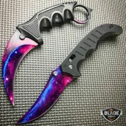 2PC CSGO Tactical FOLDING Open POCKET KNIFE Galaxy Blade