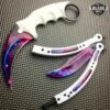 2PC CSGO White Galaxy Karambit + Butterfly Balisong Trainer Knife -WE KNIFE Sales bladeaddictknives csgo 2pc csgo white galaxy karambit butterfly balisong trainer knife 1668447109147