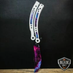 2PC CSGO White Galaxy Karambit + Butterfly Balisong Trainer Knife -WE KNIFE Sales bladeaddictknives csgo 2pc csgo white galaxy karambit butterfly balisong trainer knife 1668447305755