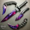 4 PC CSGO Black Galaxy Gut Hook Fixed Blade Bayonet FLIP Knife Karambit NEW -WE KNIFE Sales bladeaddictknives csgo 4 pc csgo black galaxy gut hook fixed blade bayonet flip knife karambit new 3904414023768