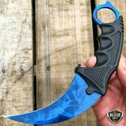 7.5" CSGO Karambit Combat Knife Fixed Blade Hawkbill Neck Doppler NEW -WE KNIFE Sales bladeaddictknives csgo blue sapphire 7 5 csgo karambit combat knife fixed blade hawkbill neck doppler new 6662129385560