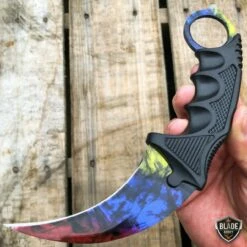 7.5" CSGO Karambit Combat Knife Fixed Blade Hawkbill Neck Doppler NEW -WE KNIFE Sales bladeaddictknives csgo marble fade 7 5 csgo karambit combat knife fixed blade hawkbill neck doppler new 6662128861272