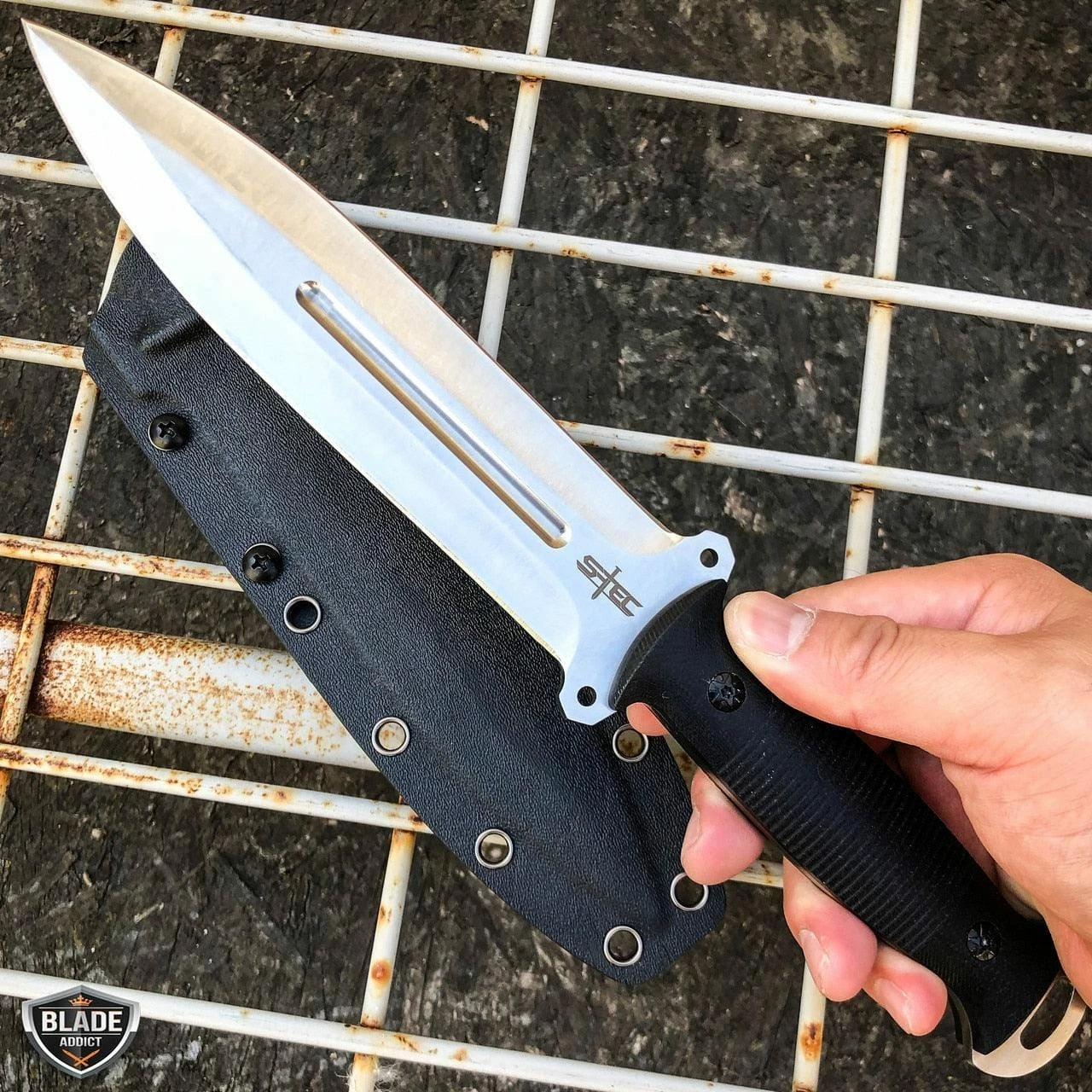 S-TEC 12" Tactical Full Tang Combat Military Fixed Blade Hunting Knife 4 S-TEC 12" Tactical Full Tang Combat Military Fixed Blade Hunting Knife - Image 2