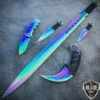 5PC Rainbow Fixed Blade Machete Sword Throwing Knife Karambit Set -WE KNIFE Sales bladeaddictknives tactical set 5pc rainbow fixed blade machete sword throwing knife karambit set 399300886555