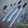 9PC RAINBOW TITANIUM NINJA BATTLE SET -WE KNIFE Sales bladeaddictknives tactical set 9pc rainbow titanium ninja battle set 382438473755
