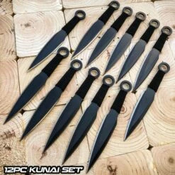 12PC Black Ninja Throwing Knives For Sale Tactical
