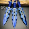 3PC Blue Kunai Throwing Knives