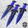 3Pc Kunai Throwing Knife Set W/Sheath BLUE -WE KNIFE Sales bladeaddictknives throwing knives 3pc kunai throwing knife set w sheath blue 324139909147
