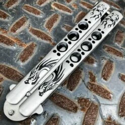New Release -WE KNIFE Sales n a butterfly knife silver dragon striker balisong butterfly knife 13712003170392