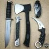 N/A 5PC SILVER BLACK TACTICAL HUNTING OUTDOOR SET -WE KNIFE Sales n a other 5pc silver black tactical hunting outdoor set 13711970631768