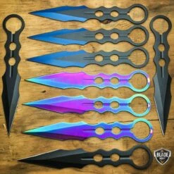 N/A 9PC 8'' Tactical Ninja Combat Naruto Kunai Throwing Knife Set Hunting + CASE