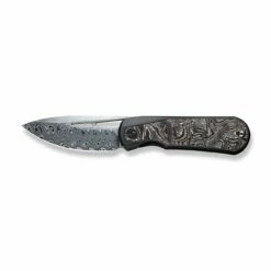 WEKNIFE Baloo Flipper Knife Titanium Handle With Carbon Fiber Inlay (3.31" Hakkapella Damasteel) WE21033-DS1 -WE KNIFE Sales weknife baloo flipper knife titanium handle with carbon fiber inlay 331 hakkapella damasteel we21033 ds1 103963