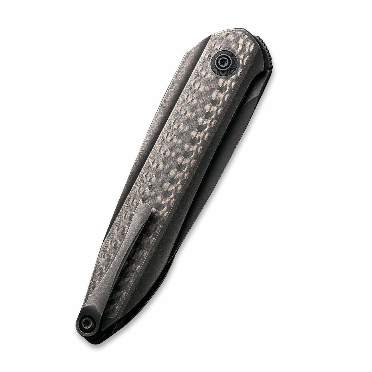 WEKNIFE Black Void Opus Front Flipper Knife Titanium Handle With Carbon Fiber Inlay (2.84" CPM 20CV Blade) 2010V-1 8 WEKNIFE Black Void Opus Front Flipper Knife Titanium Handle With Carbon Fiber Inlay (2.84" CPM 20CV Blade) 2010V-1 - Image 6