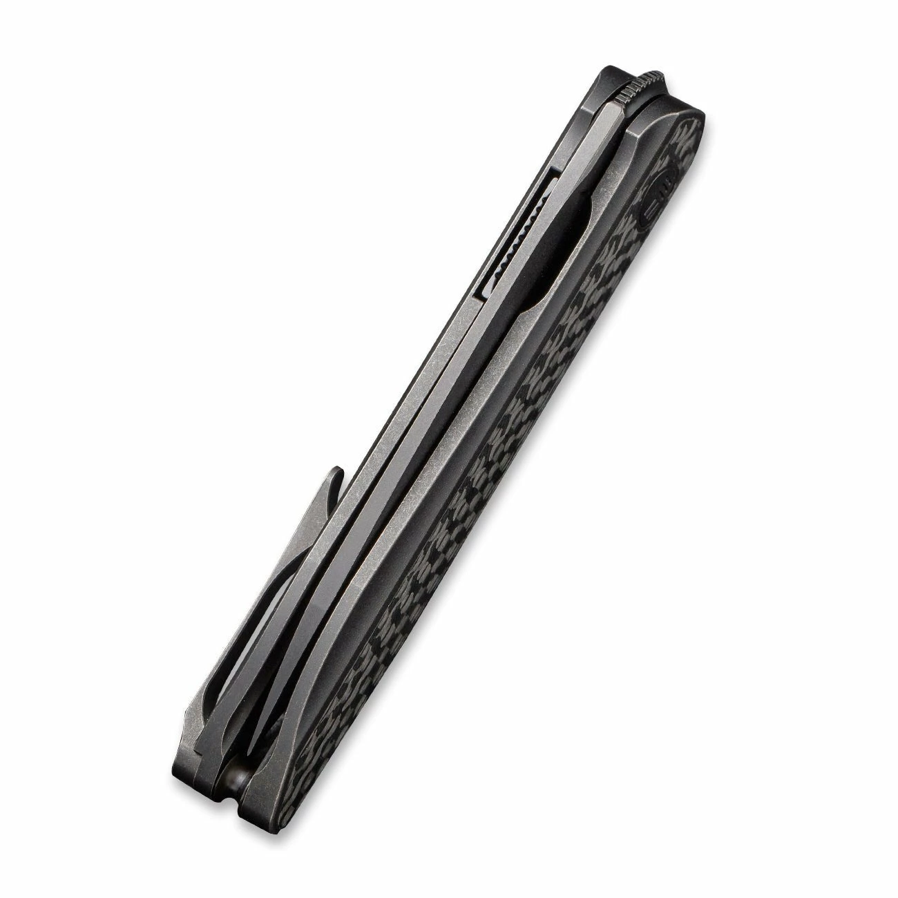 WEKNIFE Black Void Opus Front Flipper Knife Titanium Handle With Carbon Fiber Inlay (2.84" CPM 20CV Blade) 2010V-1 9 WEKNIFE Black Void Opus Front Flipper Knife Titanium Handle With Carbon Fiber Inlay (2.84" CPM 20CV Blade) 2010V-1 - Image 7