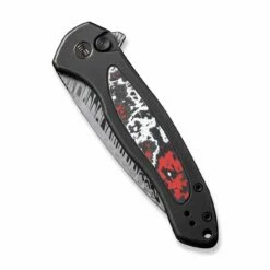 WEKNIFE Button Lock Kitefin Flipper Knife Black Titanium Handle With Nebula Fat Carbon Fiber Inlay (3.22" Fafnir Damasteel Blade) WE19002N-DS1 -WE KNIFE Sales weknife button lock kitefin flipper knife black titanium handle with nebula fat carbon fiber inlay 322 fafnir damasteel blade we19002n ds1 117261