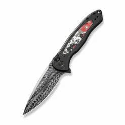 WEKNIFE Button Lock Kitefin Flipper Knife Black Titanium Handle With Nebula Fat Carbon Fiber Inlay (3.22" Fafnir Damasteel Blade) WE19002N-DS1 -WE KNIFE Sales weknife button lock kitefin flipper knife black titanium handle with nebula fat carbon fiber inlay 322 fafnir damasteel blade we19002n ds1 558528