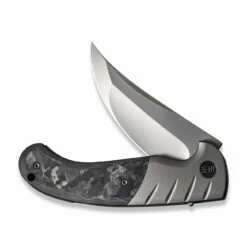 WEKNIFE Curvaceous Flipper Knife Titanium Handle With Carbon Fiber Inlay (3.70" CPM 20CV Blade) WE20012-1 -WE KNIFE Sales weknife curvaceous flipper knife titanium handle with carbon fiber inlay 370 cpm 20cv blade we20012 1 227287