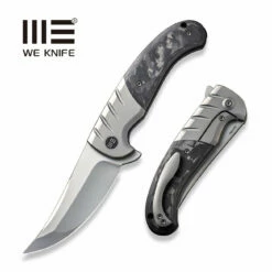 WEKNIFE Curvaceous Flipper Knife Titanium Handle With Carbon Fiber Inlay (3.70" CPM 20CV Blade) WE20012-1