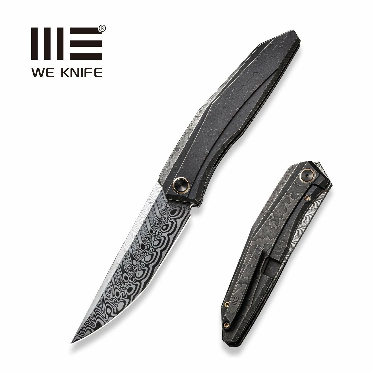 WEKNIFE Cybernetic Top Flipper Knife Titanium Handle (3.91" Damasteel Blade) WE22033-DS1 3 WEKNIFE Cybernetic Top Flipper Knife Titanium Handle (3.91" Damasteel Blade) WE22033-DS1