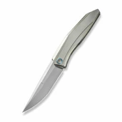 WEKNIFE Cybernetic Top Flipper Knife Titanium Handle (3.91" CPM 20CV Blade) WE22033-2 -WE KNIFE Sales weknife cybernetic top flipper knife polished bead blasted titanium handle 391 polished bead blasted cpm 20cv blade we22033 2 664654