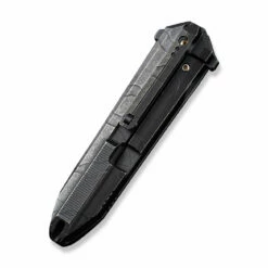 WEKNIFE Diatomic Flipper Knife Titanium Handle (3.78" CPM 20CV Blade) WE22032-4 -WE KNIFE Sales weknife diatomic flipper knife etching pattern black stonewashed titanium handle endcap 378 etching pattern black stonewashed cpm 20cv blade we22032 4 791186